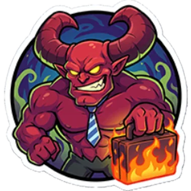 Demoniconicon, un demone in giacca con valigetta